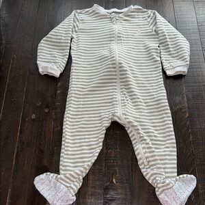 🍄12m PEKKLE Moon Striped Gray Kids One Piece gender neutral EUC